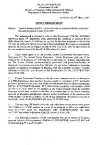 No[removed]P&PW(G) Governmentof India Ministry of Personnel,Public Grievances& Pensions Departmentof Pension& PensionersWelfare New Delhi, the 29thMarch, 2007