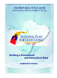 RESUMEN_BUEN_VIVIR_INGLES_nuevo_RESUMEN BUEN VIVIR INGLES:59 Page 1  RESUMEN_BUEN_VIVIR_INGLES_nuevo_RESUMEN BUEN VIVIR INGLES:59 Page 2 THE REPUBLIC OF ECUADOR NATIONAL PLANNING COUNCIL