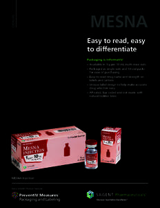 CATALOG  MESNA Easy to read, easy to differentiate Packaging is InformatIV