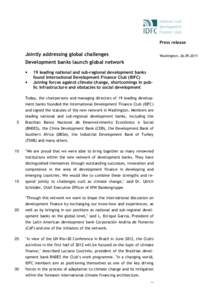 Press release  Jointly addressing global challenges Washington, 