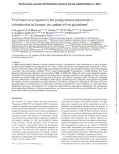 The European Journal of Orthodontics Advance Access published March 4, 2014  European Journal of Orthodontics doi:[removed]ejo/cjt059  © The Author[removed]Published by Oxford University Press on behalf of the European Ort