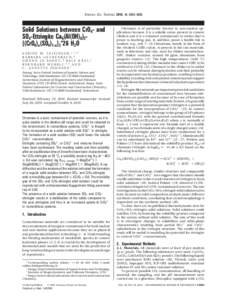 Environ. Sci. Technol. 2010, 44, 8983–8988  Solid Solutions between CrO4- and SO4-Ettringite Ca6(Al(OH)6)2[(CrO4)x(SO4)1-x]3*26 H2O S A B I N E M . L E I S I N G E R , * ,†,‡ BARBARA LOTHENBACH,§