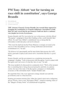 Brandis / Australia / Political geography / Earth / Politics of Australia / Australian Aboriginal culture / Indigenous Australians / George Brandis