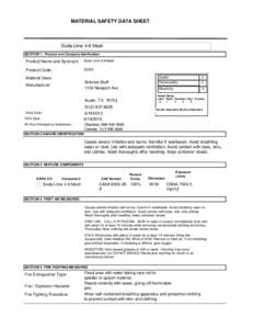 MATERIAL SAFETY DATA SHEET  Soda Lime 4-8 Mesh SECTION 1 . Product and Company Idenfication  Product Name and Synonym: