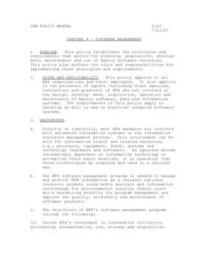 Information Resources Management Policy Manual CHAPTER 4 - SOFTWARE MANAGEMENT – July 21, 1987