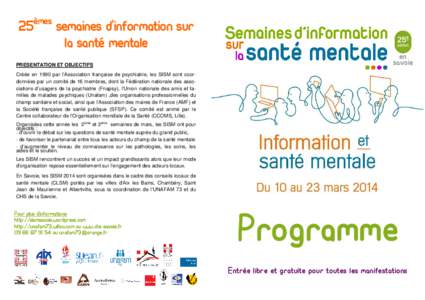 èmes  25 Semaines d’Information sur la Santé Mentale