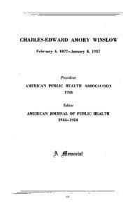 CHARLES-EDWARD AMORY WINSLOW February 4, 1877-January 8, 1957