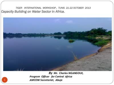 TIGER INTERNATIONAL WORKSHOP , TUNISOCTOBERCapacity Building on Water Sector in Africa. 1