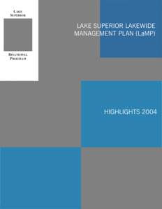 Lake Superior Lakewide Management Plan (LaMP[removed]Highlights
