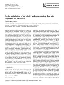 Glaciology / Sea ice / Climate / Radiometry / Remote sensing / Polar ice packs / Sea ice thickness / Global climate model / Data assimilation / Atmospheric sciences / Earth / Physical geography