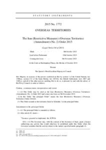 STATUTORY INSTRUMENTSNoOVERSEAS TERRITORIES The Iran (Restrictive Measures) (Overseas Territories) (Amendment) (No. 2) Order 2015