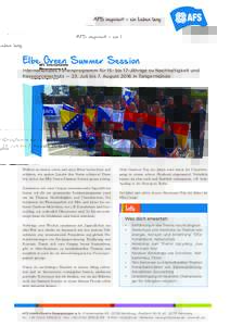 Elbe Green Summer Session Internationales Ferienprogramm für 15- bis 17-Jährige zu Nachhaltigkeit und Ressourcenschutz — 23. Juli bis 7. August 2016 in Tangermünde Wolltest du immer schon mal einen Biber beobachten 