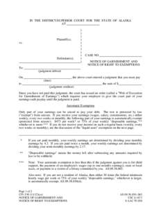 CIV-530 Notice of Garnishment & Notice of Right to Exemptions[removed]pdf fill in