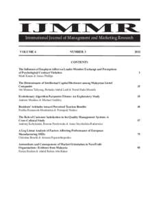 IJMMR International Journal of Management and Marketing Research VOLUME 4  NUMBER 3