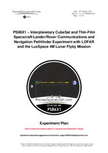 LOFAR / University of Groningen / Spacecraft / Space exploration / Aerospace engineering / CubeSat / Moon landing / Spaceflight / Space technology / Exploration of the Moon