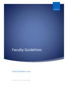 Faculty Guidelines REVISED SEPTEMBER 5, 2014