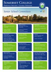 Somerset College  Personal Success | Global Outlook Senior School Committees