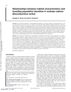 758  Relationships between habitat characteristics and breeding population densities in sockeye salmon (Oncorhynchus nerka)