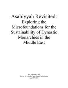 Asabiyyah Revisited: Exploring the Microfoundations for the Sustainability of Dynastic Monarchies in the Middle East