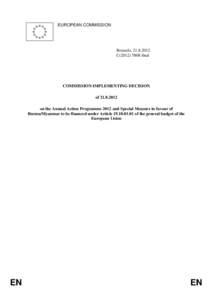 EUROPEAN COMMISSION  Brussels, [removed]C[removed]final  COMMISSION IMPLEMENTING DECISION