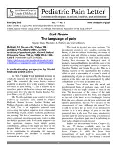 FebruaryVol. 17 No. 1 www.childpain.org/ppl