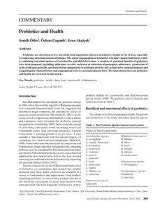 Probiotics and Health  COMMENTARY