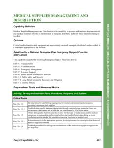 Disaster preparedness / Biological warfare / Strategic National Stockpile / United States Department of Health and Human Services / Emergency management / Medical Materiel / Materiel / Logistics / Staging area / Transport / Military logistics / Management