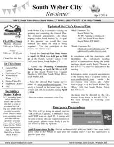 South Weber City Newsletter AprilE. South Weber Drive - South Weber, UTManager’s