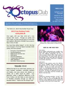 MARCH[removed]Highlights in this Newsletter: -Results for[removed]Our 2013 Events