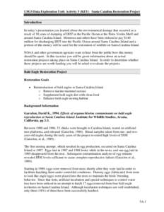 Eagles / Bald Eagle / Haliaeetus / Santa Catalina Island /  California / DDT / Catalina / Southern California / Artificial reef / Montrose Chemical Corporation of California / Channel Islands of California / Geography of California / Los Angeles County /  California