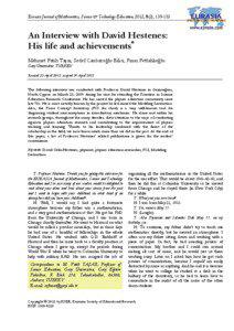 Eurasia Journal of Mathematics, Science & Technology Education, 2012, 8(2), [removed]An Interview with David Hestenes: