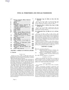 Bureau of Insular Affairs / Office of Territorial Affairs / Insular area / Alaska / American Samoa / Guano Islands Act / Puerto Rico / Commonwealth / United States Department of the Interior / Insular areas of the United States / Political geography / United States