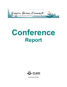 Conference Report February 2009  Learn, Grow, Connect: