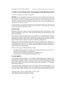 RADIOCARBON, Vol 45, Nr 3, 2003, p 493–495  © 2003 by the Arizona Board of Regents on behalf of the University of Arizona IS THERE A FIFTH INTERNATIONAL RADIOCARBON INTERCOMPARISON (VIRI)? E M Scott1 • C Bryant2 •