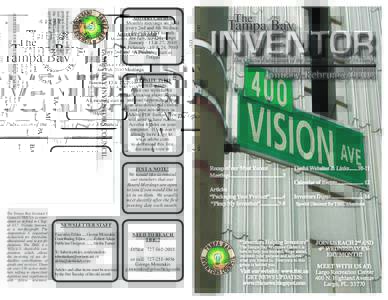 TAMPA BAY INVENTORS COUNCILRoyal Hart Drive New Port Richey, FLInformation and articles printed in this newsletter are
