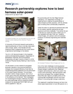 Research partnership explores how to best harness solar-power
