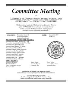 Committee Meeting of ASSEMBLY TRANSPORTATION, PUBLIC WORKS, AND INDEPENDENT AUTHORITIES COMMITTEE 