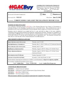 COOPERATIVE PURCHASING PROGRAM Houston-Galveston Area Council of Governments 3555 Timmons, Suite 120, Houston, TXPhone: Fax: www.hgacbuy.org