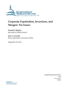Corporate Expatriation, Inversions, and Mergers: Tax Issues