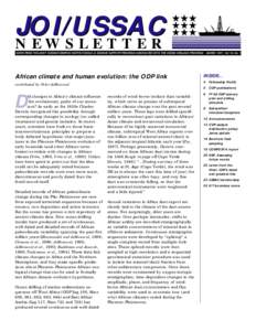 JOI/USSAC N EWS L E T T E R NEWS FROM THE JOINT OCEANOGRAPHIC INSTITUTIONS/U.S. SCIENCE SUPPORT PROGRAM ASSOCIATED WITH THE OCEAN DRILLING PROGRAM • MARCH 1997, Vol 10, No 1  INSIDE...