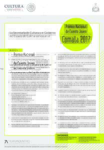 La Secretaría de Cultura y el Gobierno del Estado de Colima convocan al Premio Nacional de Cuento Joven