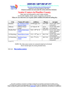 Senior Centers in Pinellas County