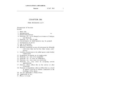 LAWS OF ANTIGUA AND BARBUDA  Pensions (CAP. 311