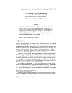 Empirical Research in Vocational Education and TrainingFinancing lifelong learning Hessel Oosterbeeka , Harry Anthony Patrinosb,∗ a