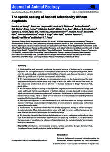 Journal of Animal Ecology 2011, 80, 270–281  doi: j01764.x The spatial scaling of habitat selection by African elephants