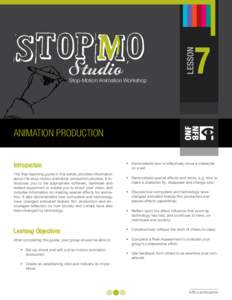 LESSON  7 Stop-Motion Animation Workshop