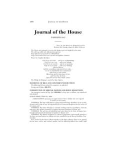 1068  JOURNAL OF THE HOUSE Journal of the House FORTIETH DAY