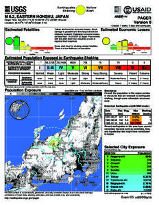 Mercalli intensity scale / Kuwana /  Mie / Earthquake / Echizen /  Fukui / Geography of Japan / Prefectures of Japan / Geography of Asia / Shimodate /  Ibaraki / Kuroiso /  Tochigi / Takatsuki /  Osaka
