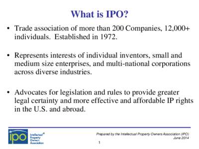 Intellectual Property Owners Association (IPO) Board of Directors Meeting