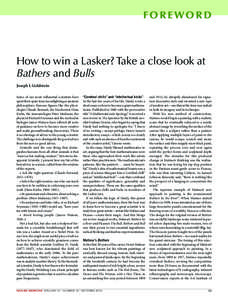 f o r e wo r d  How to win a Lasker? Take a close look at Bathers and Bulls Joseph L Goldstein Some of our most influential scientists have